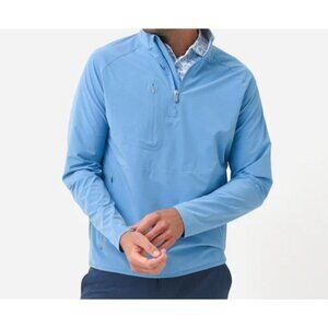 NWT Peter MIllar Mens Crown Crafted Flex Adapt Wind Cheater Half Zip LARGE $178